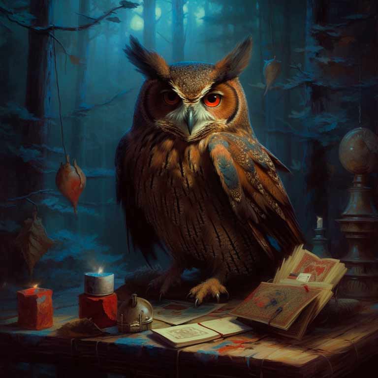 Campfire story: Owl in forest